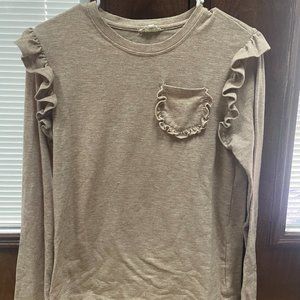 Girls ruffle sleeve casual top